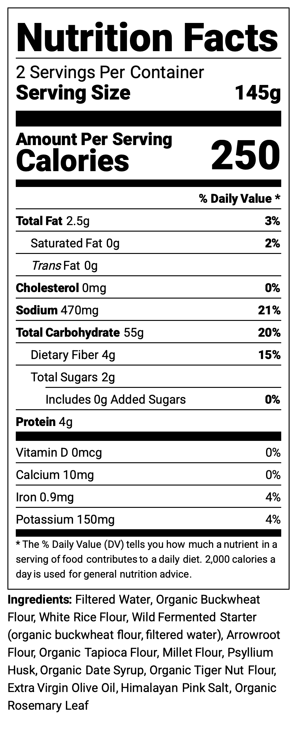 ROSEMARY FOCACCIA SOURDOUGH GLUTEN-FREE (2 SLICES)